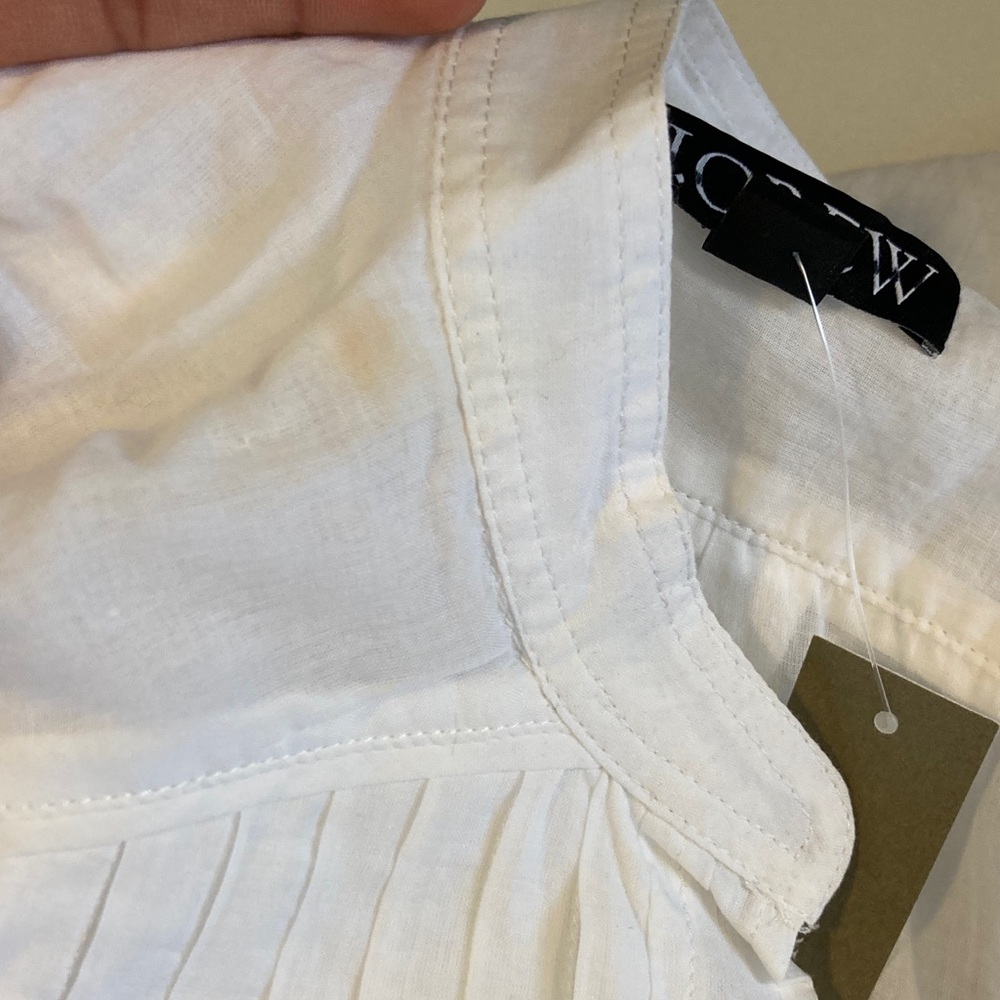 J. Crew Pintuck‎ top in cotton voile Size 0 Crisp White Casual Button Down Shirt - Picture 4 of 7